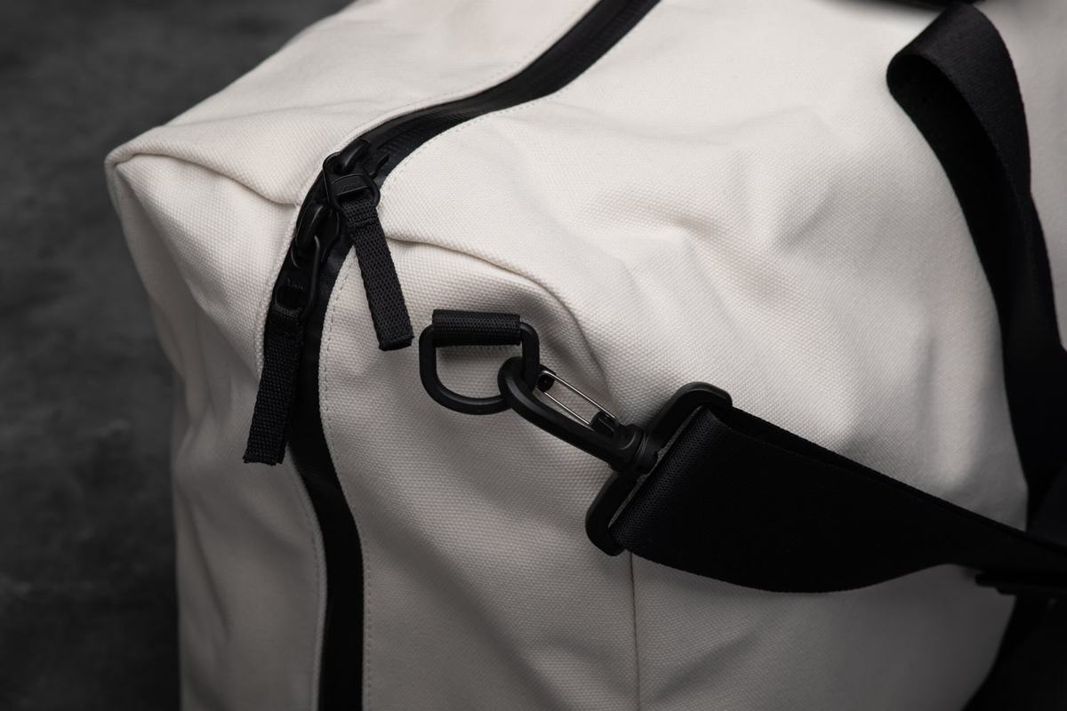 Nobull Waxed Canvas Men's Duffle White | Australia (IC5291)